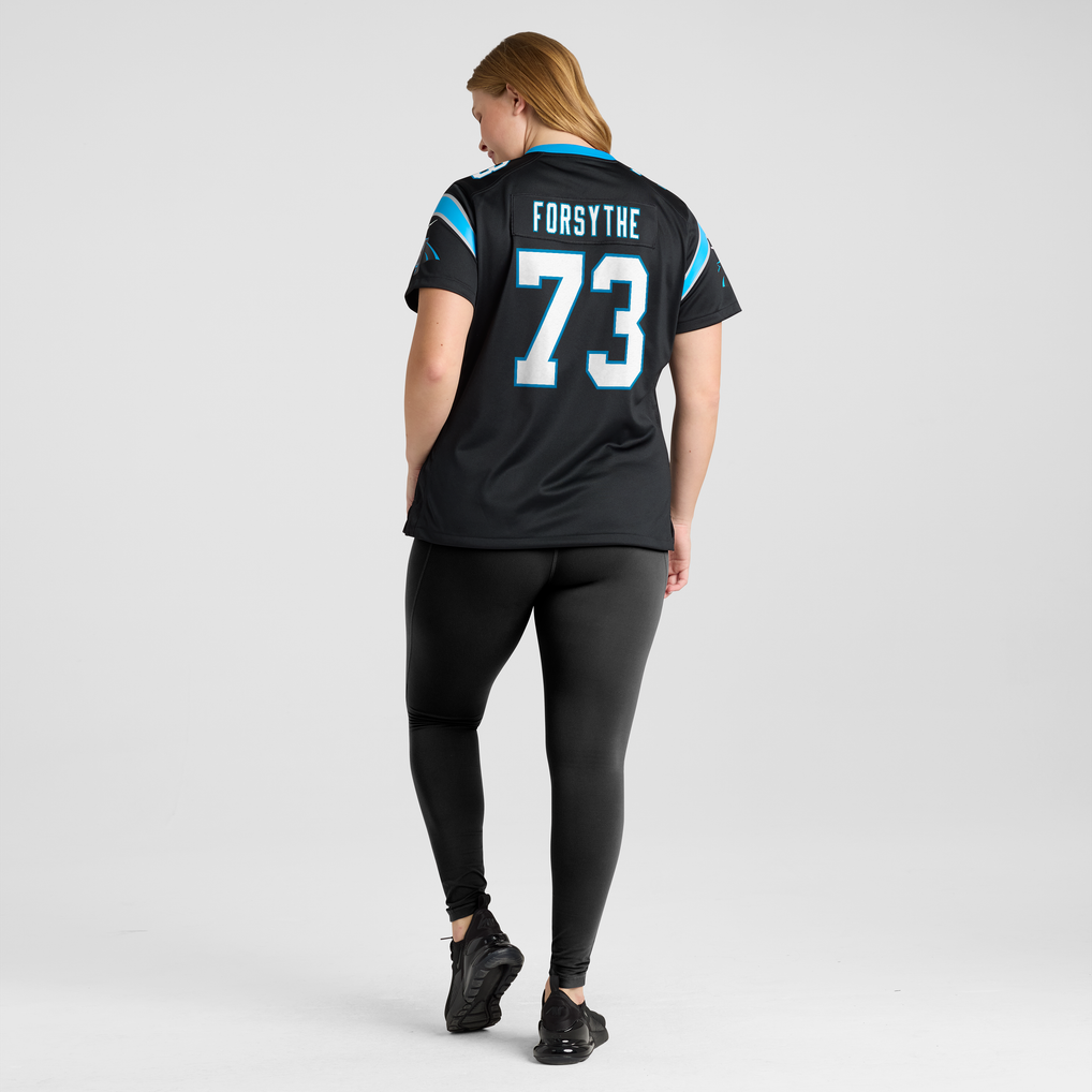 Women's Carolina Panthers Stone Forsythe Black Team Game Jersey