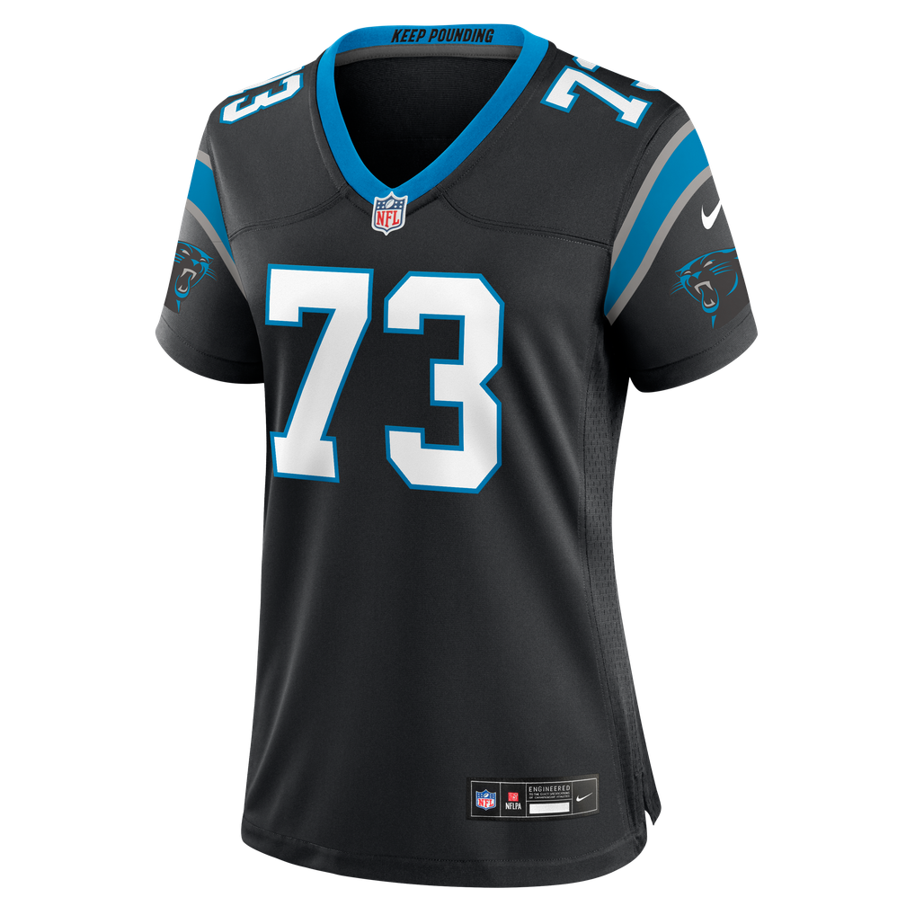 Women's Carolina Panthers Stone Forsythe Black Team Game Jersey