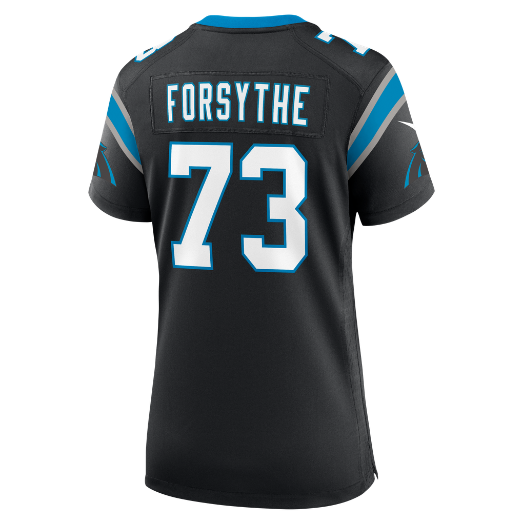 Women's Carolina Panthers Stone Forsythe Black Team Game Jersey