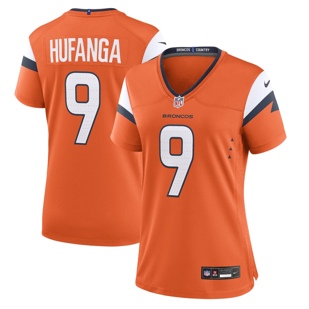 Women's Denver Broncos Talanoa Hufanga Orange Team Game Jersey