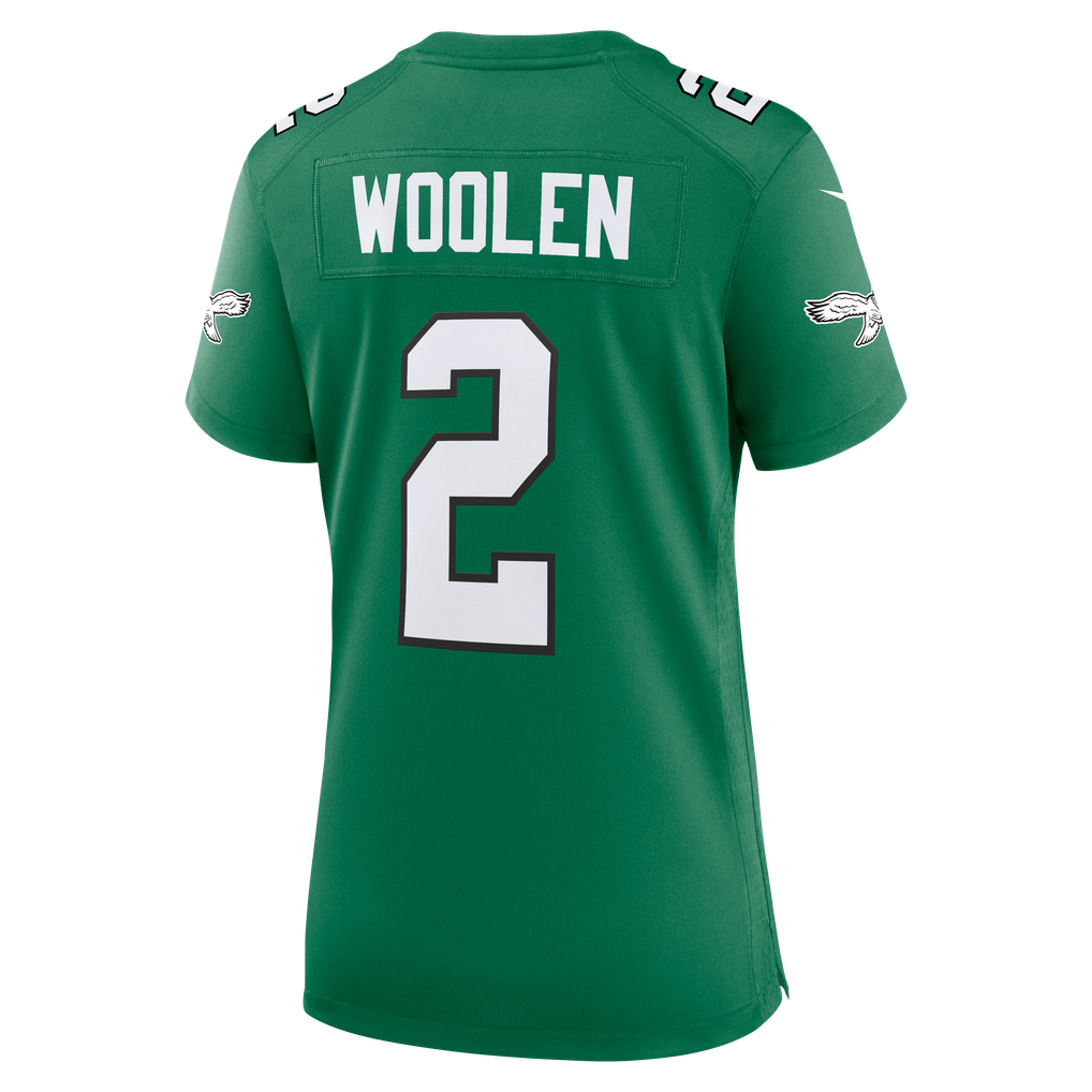 Women's Philadelphia Eagles Tariq Woolen Kelly Green Alternate Game Jersey