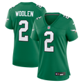 Women's Philadelphia Eagles Tariq Woolen Kelly Green Alternate Game Jersey