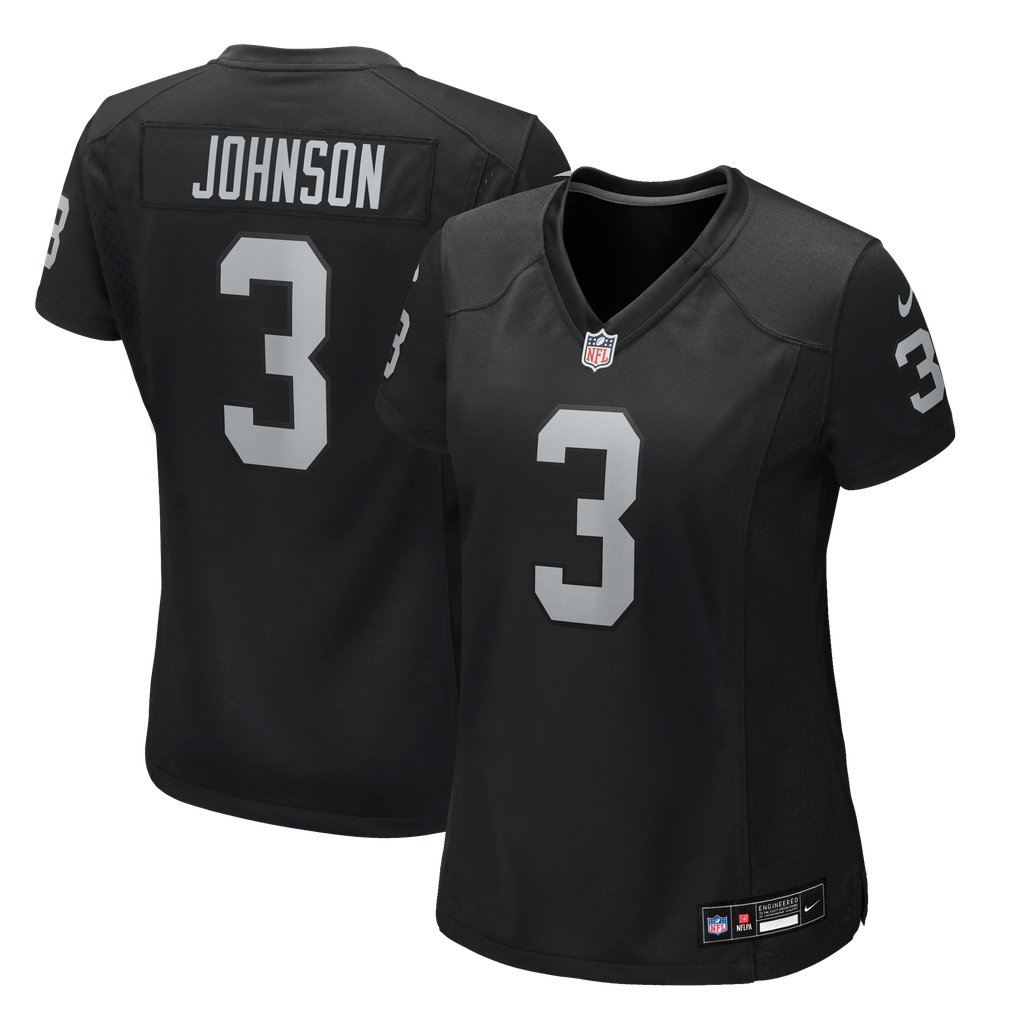 Women's Las Vegas Raiders Taron Johnson Black Team Game Jersey