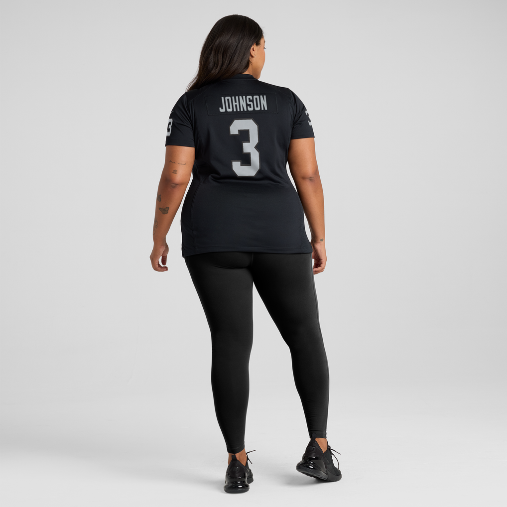 Women's Las Vegas Raiders Taron Johnson Black Team Game Jersey