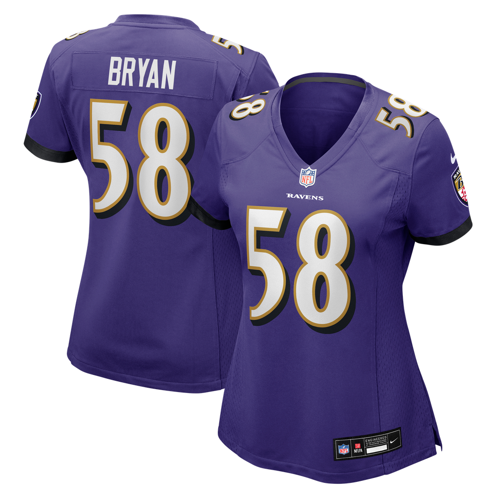 Women's Baltimore Ravens Taven Bryan Purple Team Game Jersey