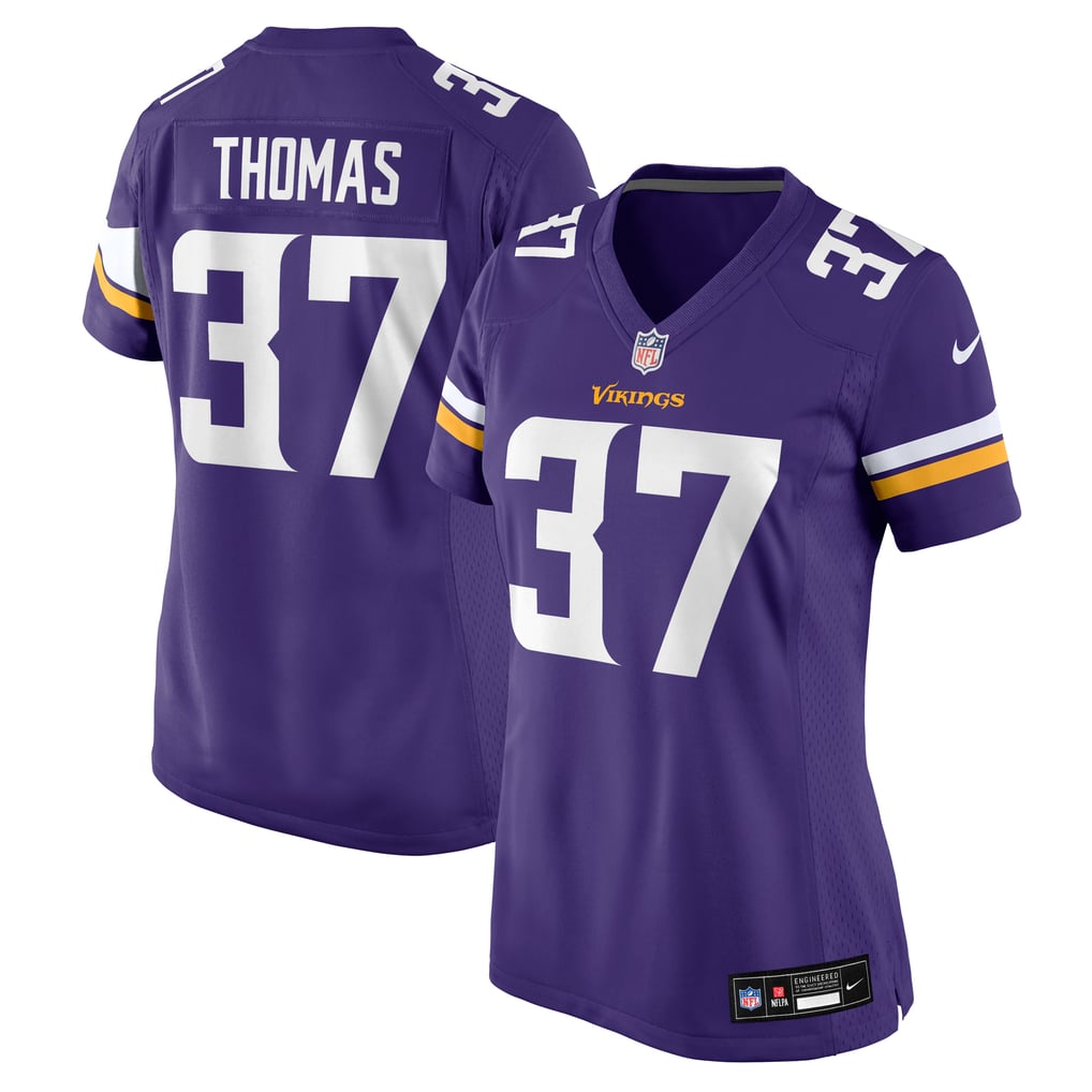 Women's Minnesota Vikings Tavierre Thomas Purple Team Game Jersey