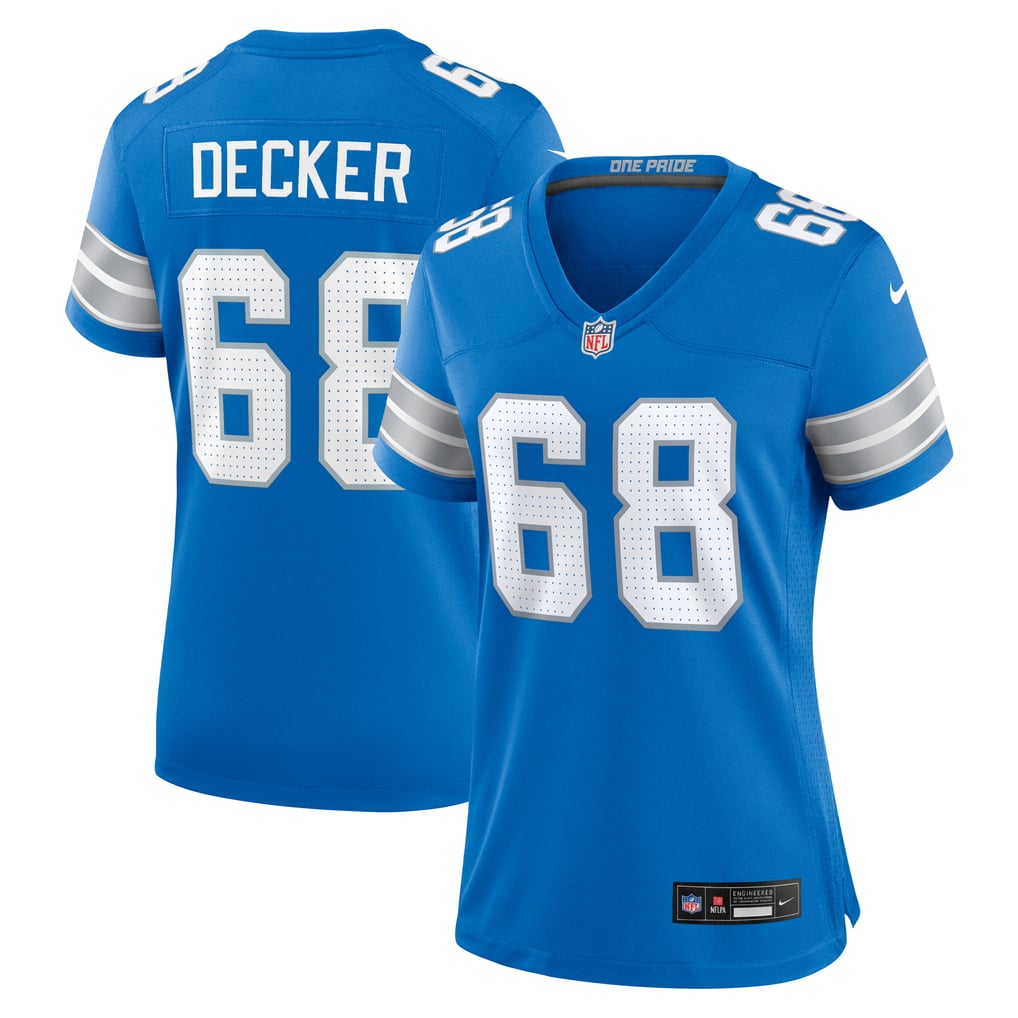 Women's Detroit Lions Taylor Decker Blue Team Game Jersey