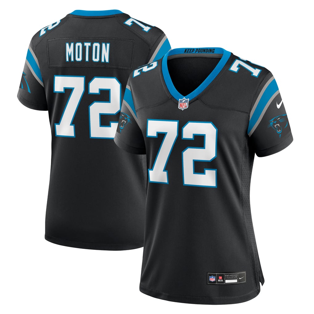 Women's Carolina Panthers Taylor Moton Black Team Game Jersey