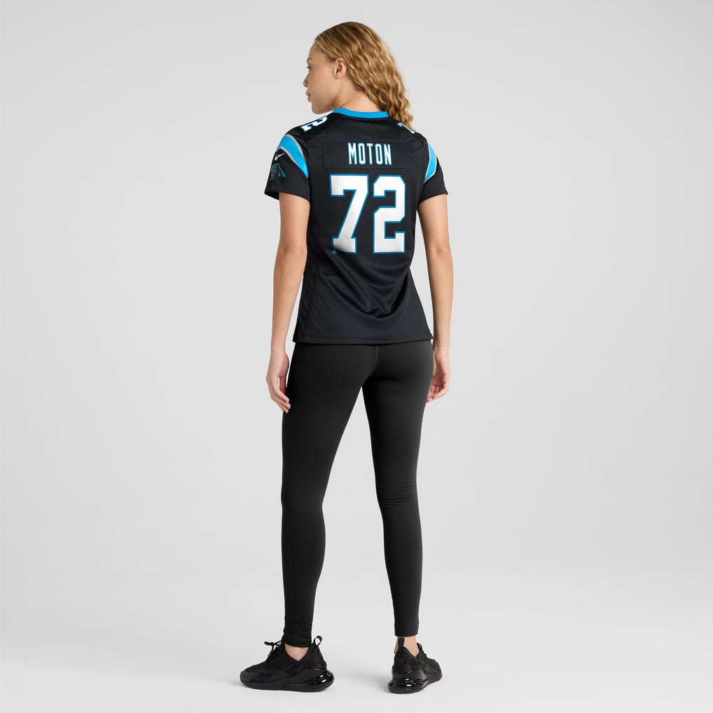 Women's Carolina Panthers Taylor Moton Black Team Game Jersey