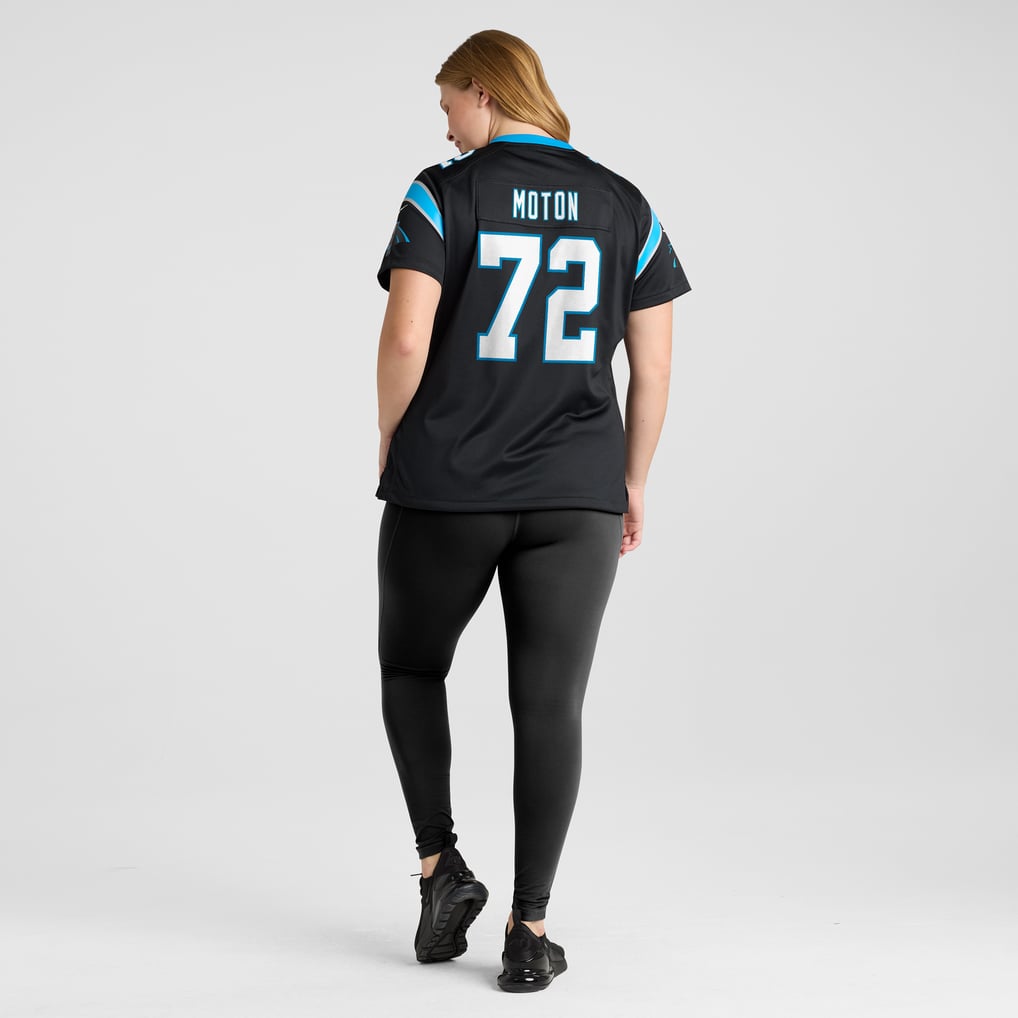 Women's Carolina Panthers Taylor Moton Black Team Game Jersey