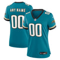 Women's Jacksonville Jaguars Teal Prowler Throwback Custom Game Jersey