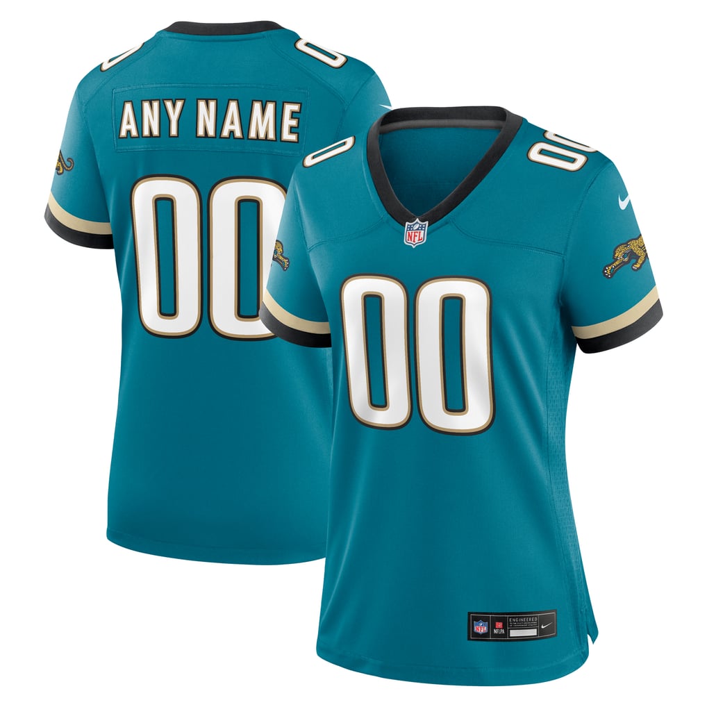 Women's Jacksonville Jaguars Teal Prowler Throwback Custom Game Jersey
