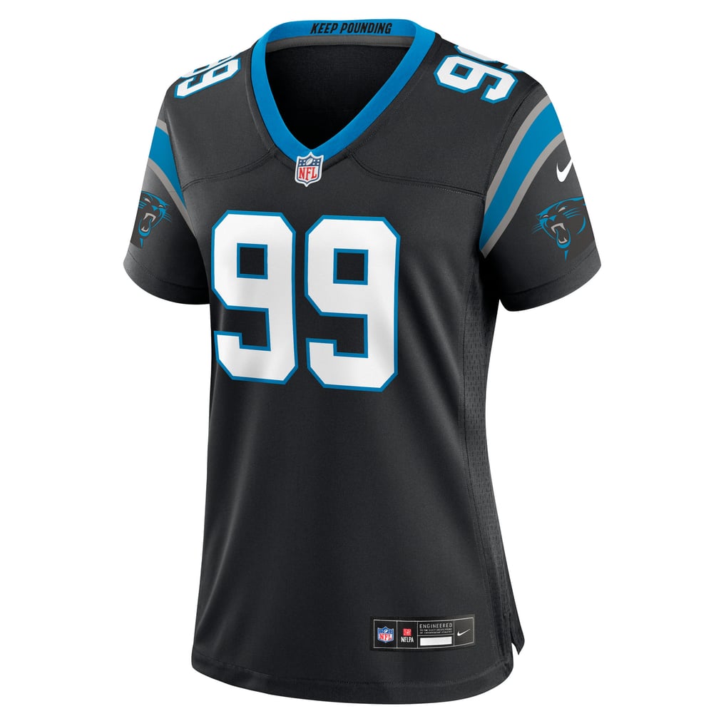 Women's Carolina Panthers Tershawn Wharton Black Team Game Jersey