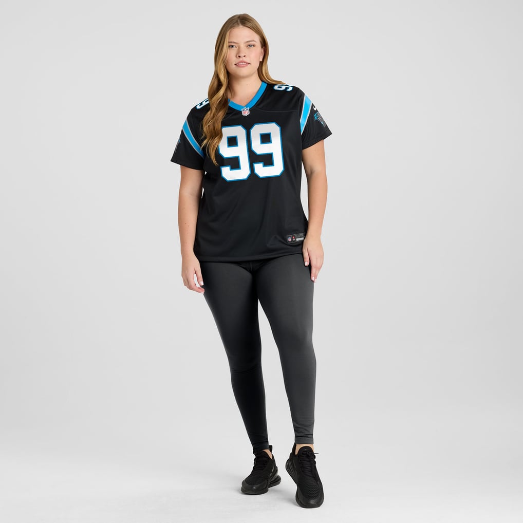 Women's Carolina Panthers Tershawn Wharton Black Team Game Jersey