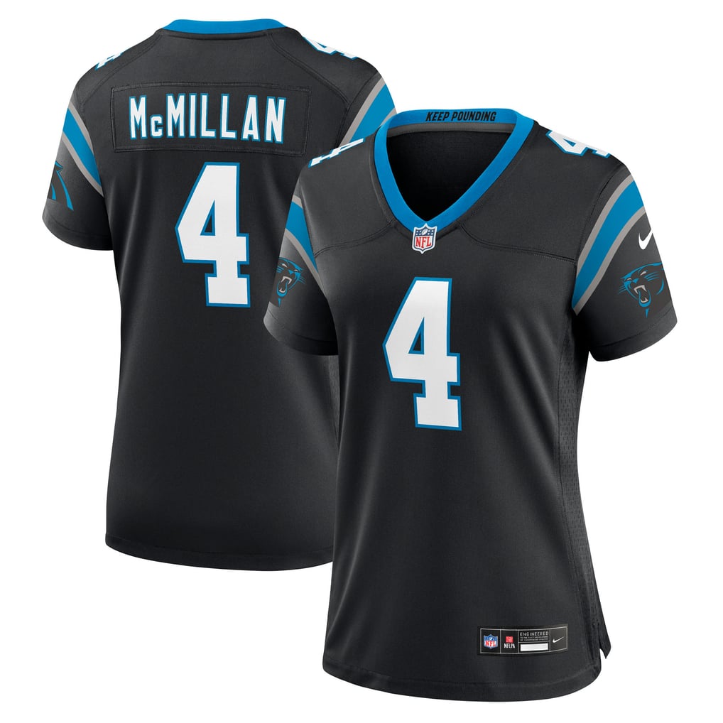 Women's Carolina Panthers Tetairoa McMillan Black Team Game Jersey