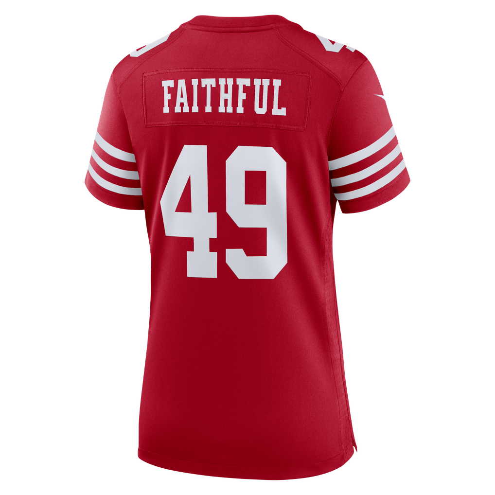 Women's San Francisco 49ers The Faithful Scarlet 80th Anniversary Game Jersey
