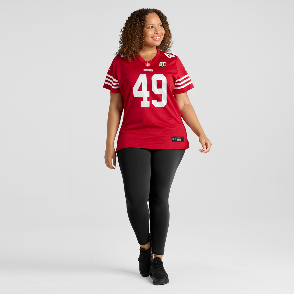 Women's San Francisco 49ers The Faithful Scarlet 80th Anniversary Game Jersey