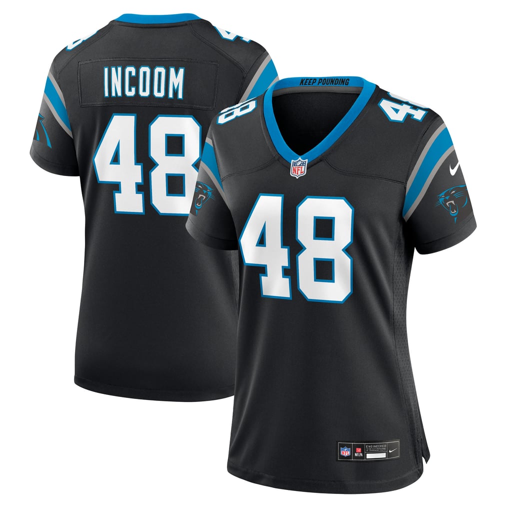Women's Carolina Panthers Thomas Incoom Black Team Game Jersey