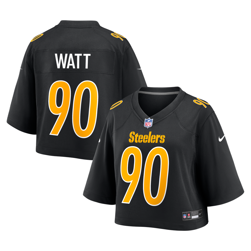 Women's Pittsburgh Steelers T.J. Watt Black Cropped Fashion Game Jersey