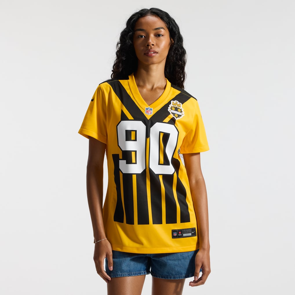 Women's Pittsburgh Steelers T.J. Watt Gold Alternate 1933 Throwback Game Jersey