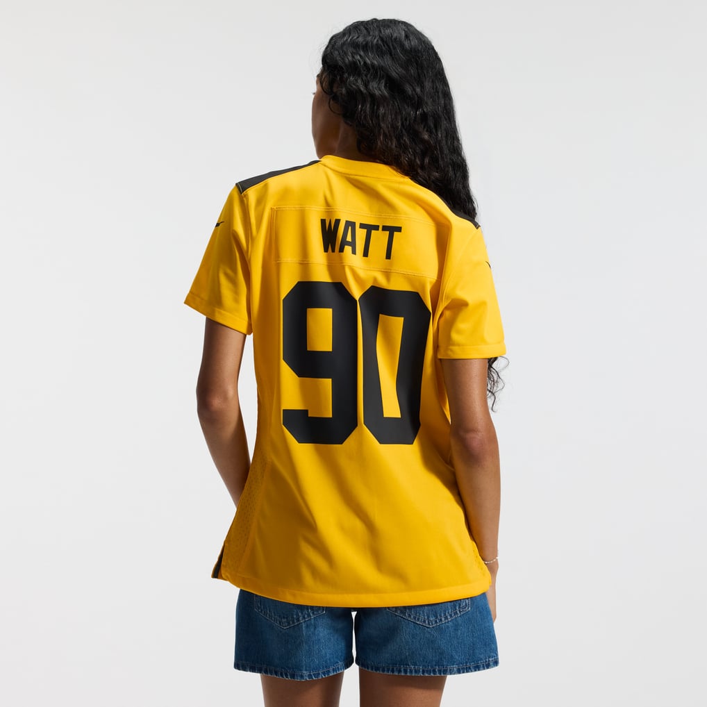 Women's Pittsburgh Steelers T.J. Watt Gold Alternate 1933 Throwback Game Jersey