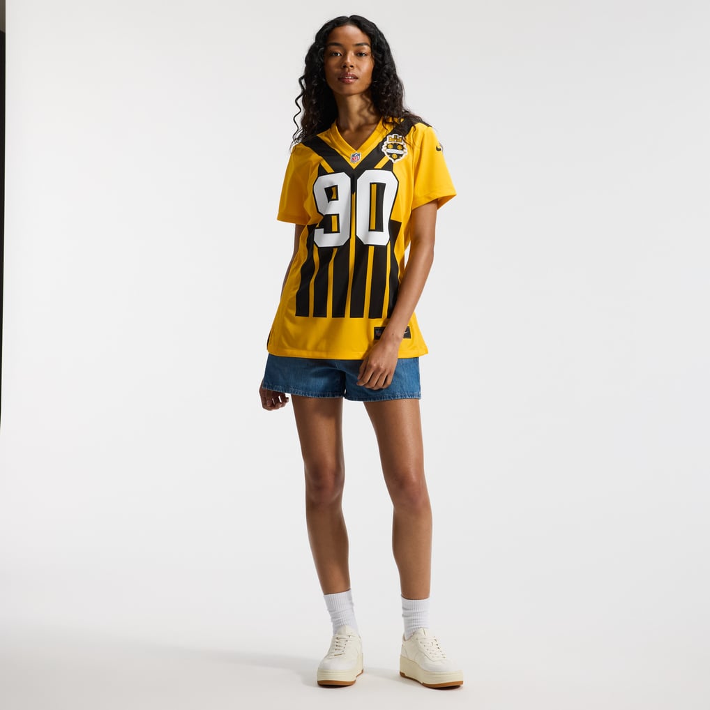 Women's Pittsburgh Steelers T.J. Watt Gold Alternate 1933 Throwback Game Jersey