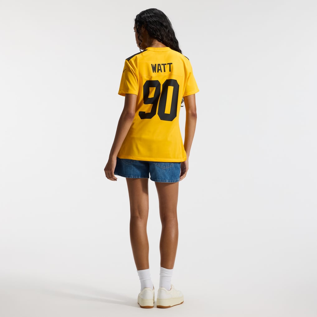 Women's Pittsburgh Steelers T.J. Watt Gold Alternate 1933 Throwback Game Jersey