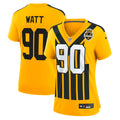 Women's Pittsburgh Steelers T.J. Watt Gold Alternate 1933 Throwback Game Jersey