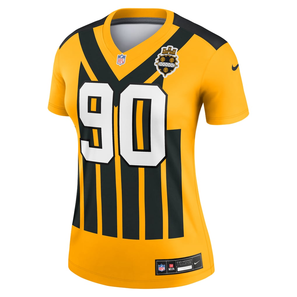 Women's Pittsburgh Steelers T.J. Watt Gold Alternate 1933 Throwback Legend Player Performance Top