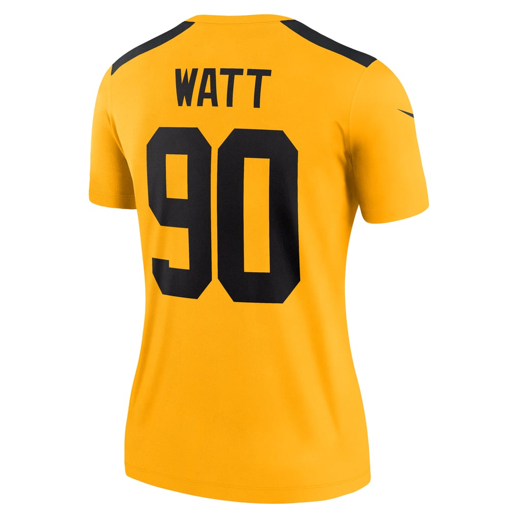 Women's Pittsburgh Steelers T.J. Watt Gold Alternate 1933 Throwback Legend Player Performance Top