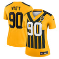 Women's Pittsburgh Steelers T.J. Watt Gold Alternate 1933 Throwback Legend Player Performance Top
