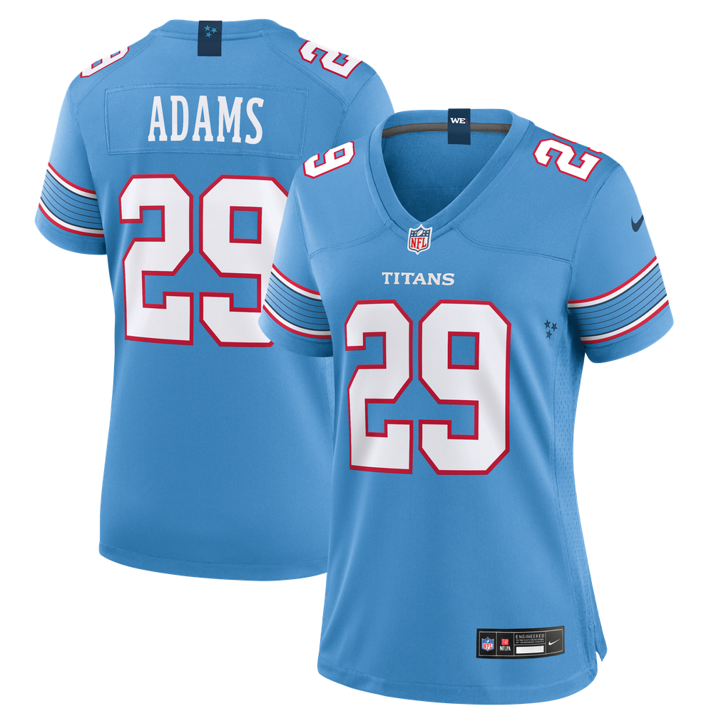 Women's Tennessee Titans Tony Adams Light Blue Team Game Jersey
