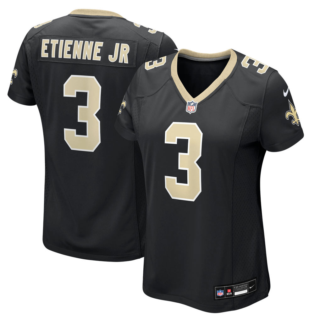 Women's New Orleans Saints Travis Etienne Jr Black Team Game Jersey