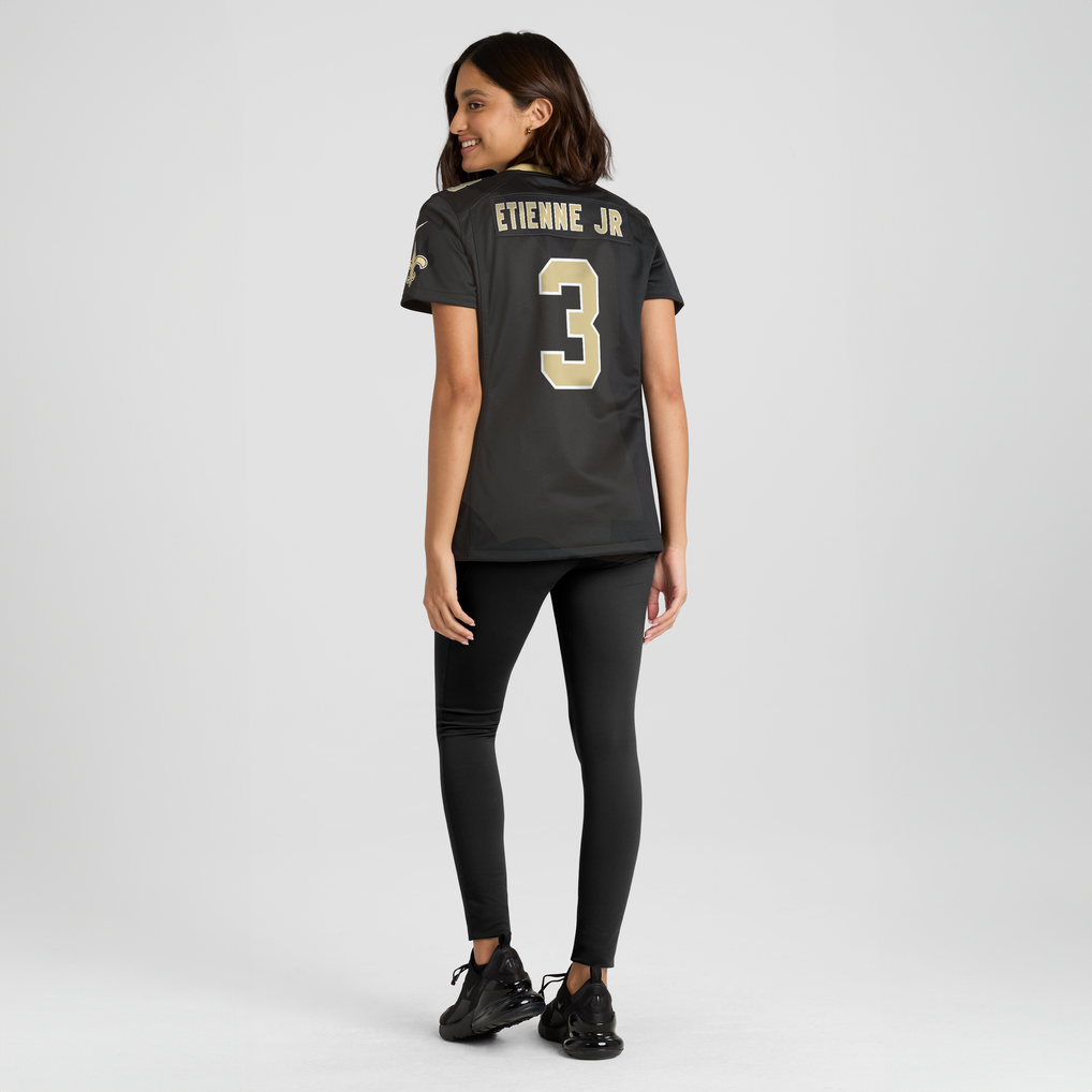 Women's New Orleans Saints Travis Etienne Jr Black Team Game Jersey