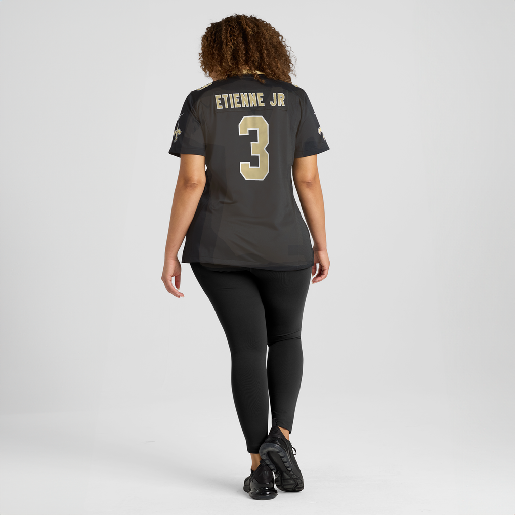 Women's New Orleans Saints Travis Etienne Jr Black Team Game Jersey