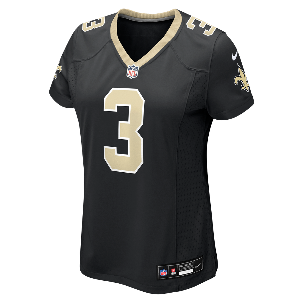Women's New Orleans Saints Travis Etienne Jr Black Team Game Jersey