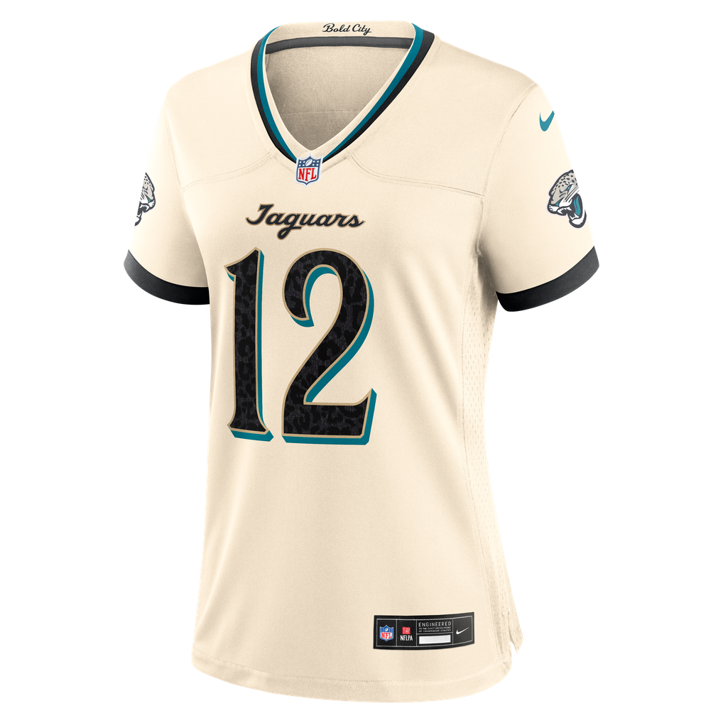 Women's Jacksonville Jaguars Travis Hunter Natural 2026 Rivalries Collection Game Jersey