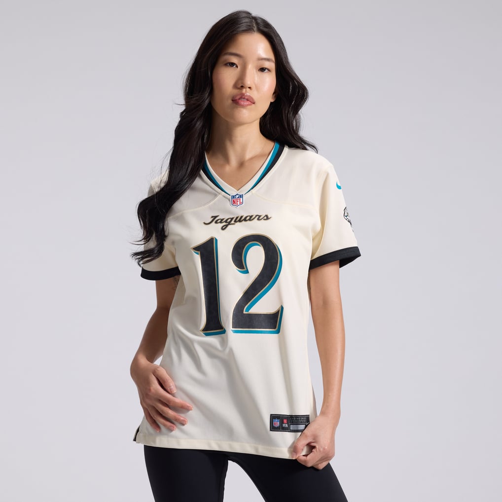 Women's Jacksonville Jaguars Travis Hunter Natural 2026 Rivalries Collection Game Jersey