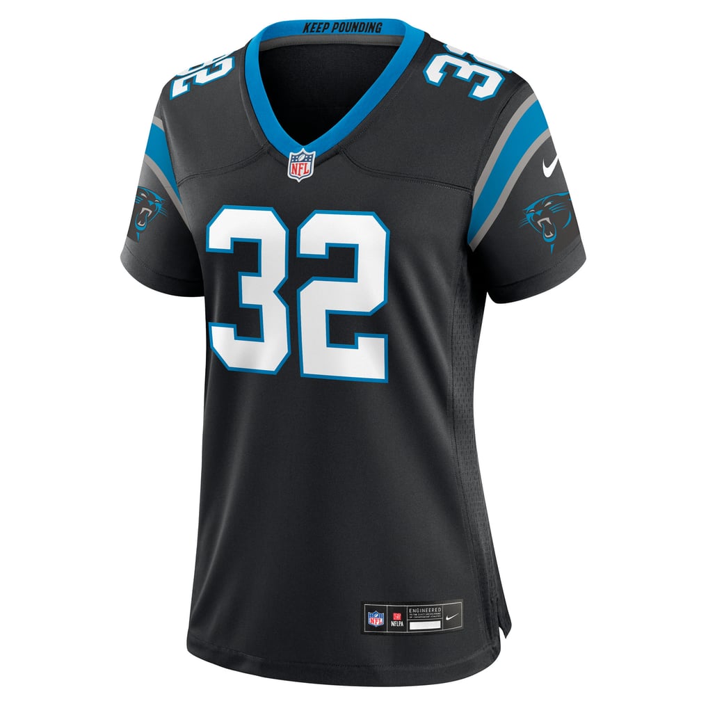 Women's Carolina Panthers Trevin Wallace Black Team Game Jersey
