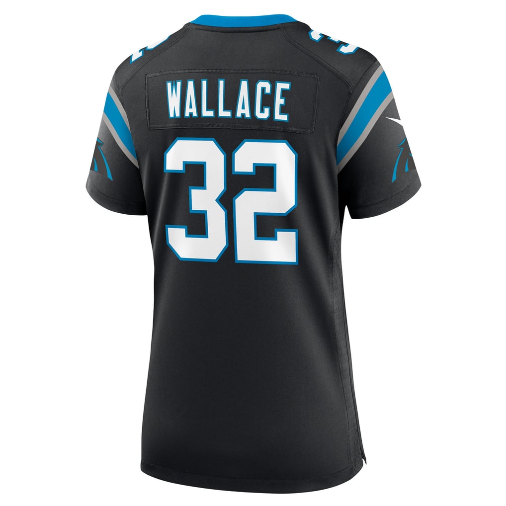 Women's Carolina Panthers Trevin Wallace Black Team Game Jersey