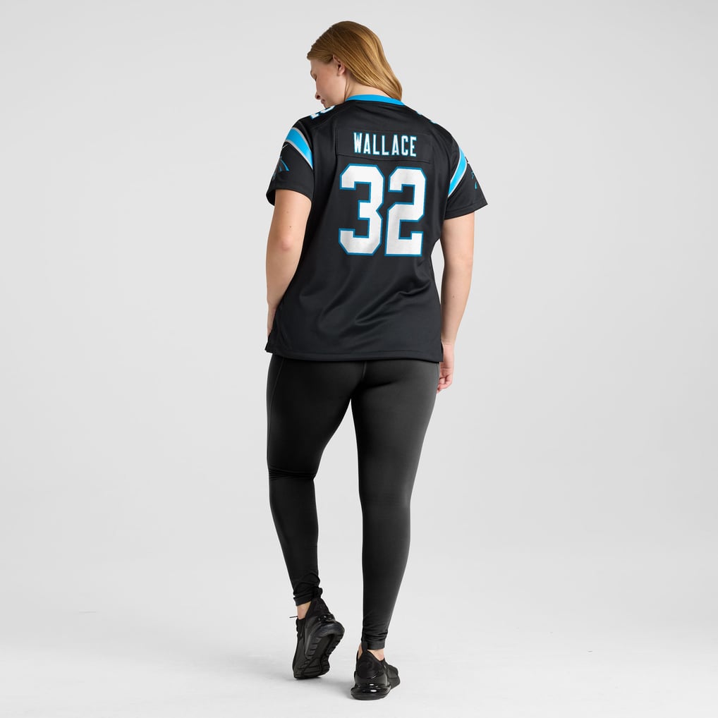 Women's Carolina Panthers Trevin Wallace Black Team Game Jersey