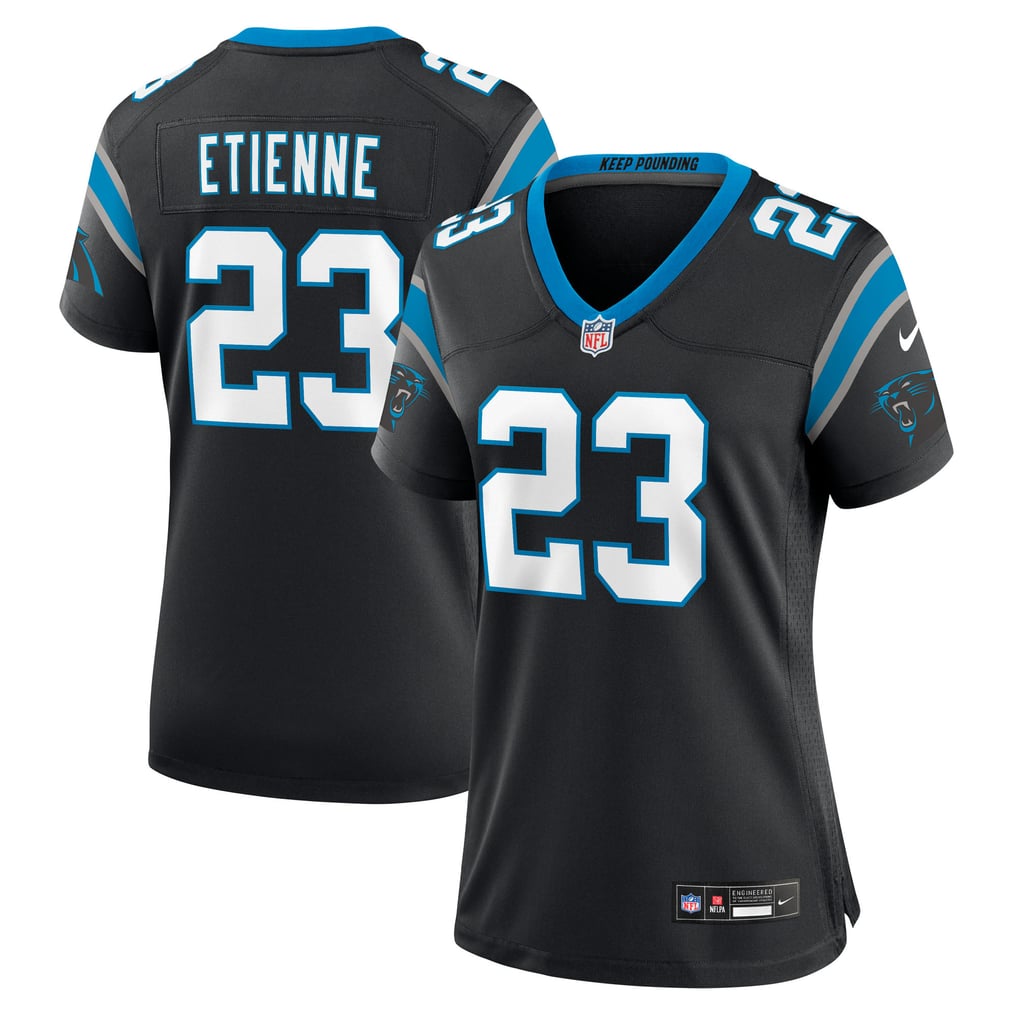Women's Carolina Panthers Trevor Etienne Black Team Game Jersey