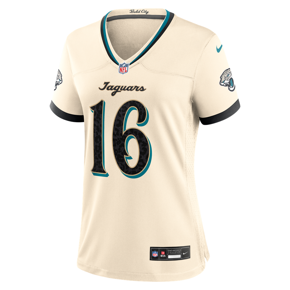 Women's Jacksonville Jaguars Trevor Lawrence Natural 2026 Rivalries Collection Game Jersey