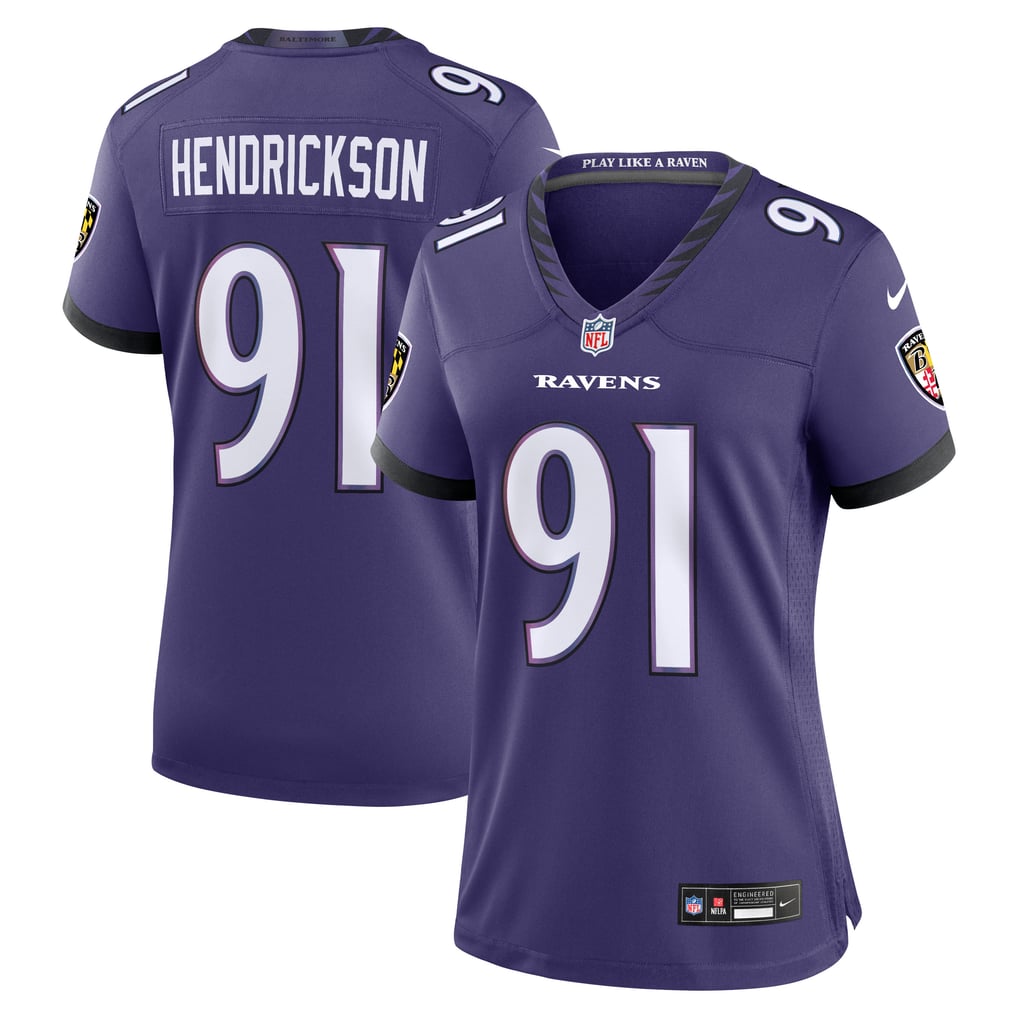Women's Baltimore Ravens Trey Hendrickson Purple Team Game Jersey