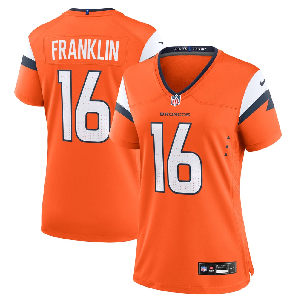 Women's Denver Broncos Troy Franklin Orange Team Game Jersey