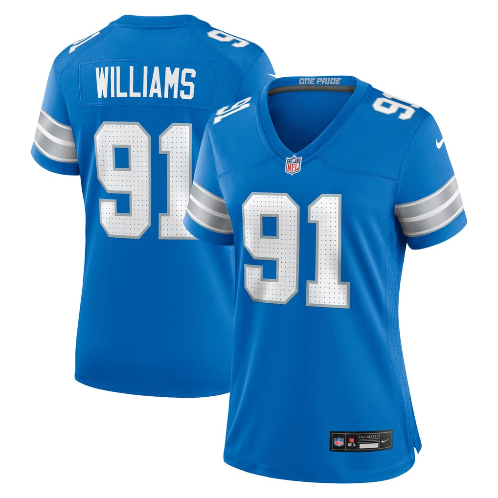 Women's Detroit Lions Tyleik Williams Blue Team Game Jersey