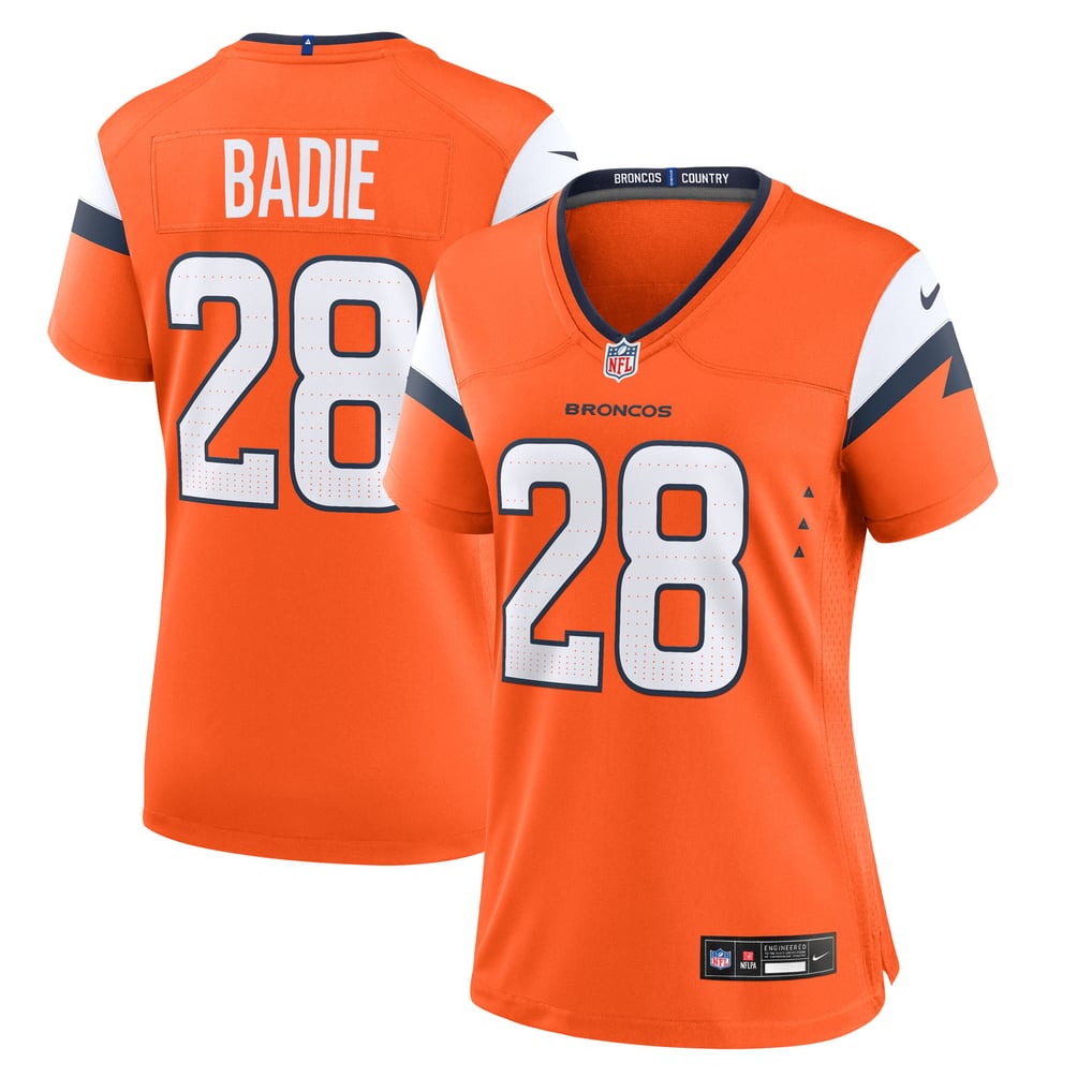 Women's Denver Broncos Tyler Badie Orange Team Game Jersey