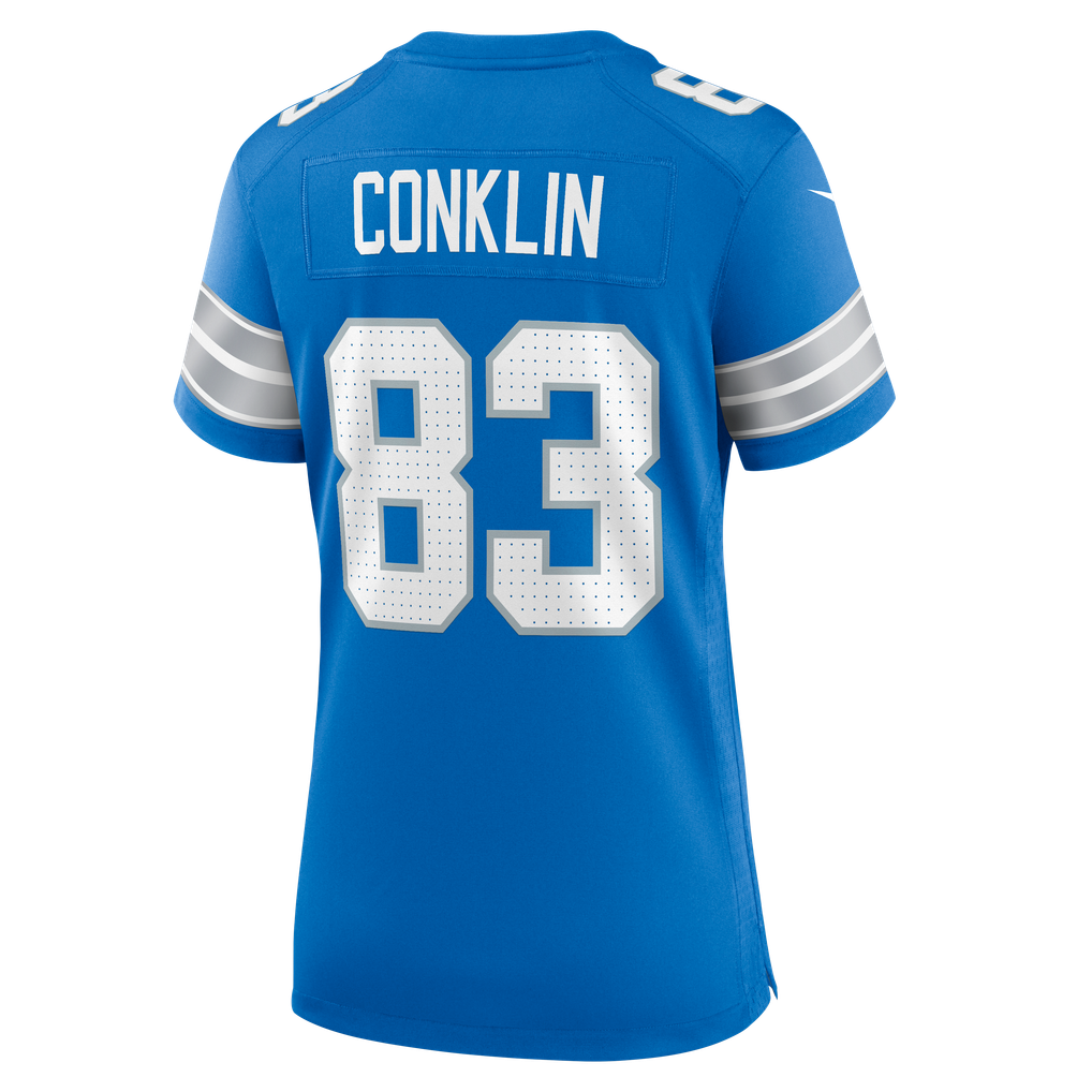 Women's Detroit Lions Tyler Conklin Blue Team Game Jersey