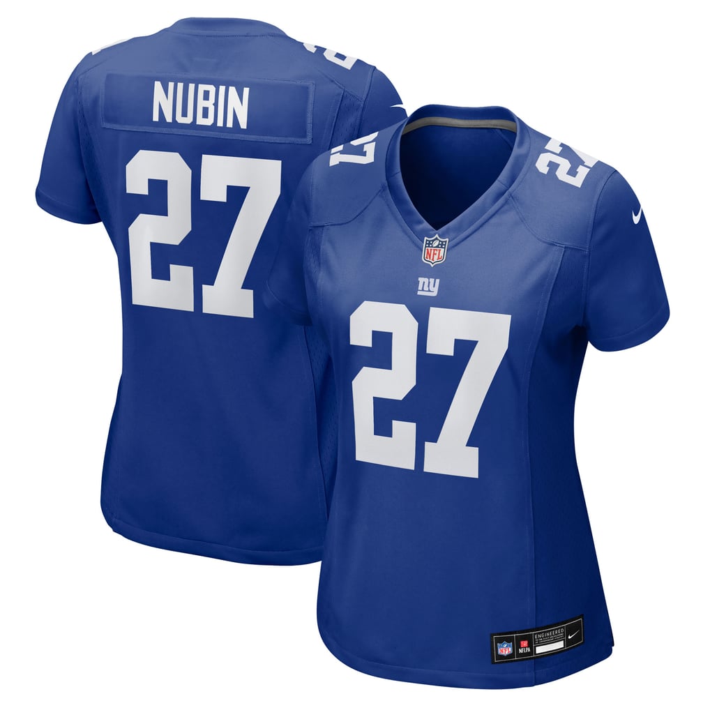 Women's New York Giants Tyler Nubin Royal Team Game Jersey