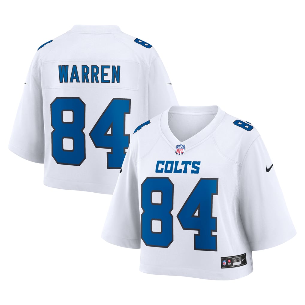 Women's Indianapolis Colts Tyler Warren White Cropped Fashion Game Jersey